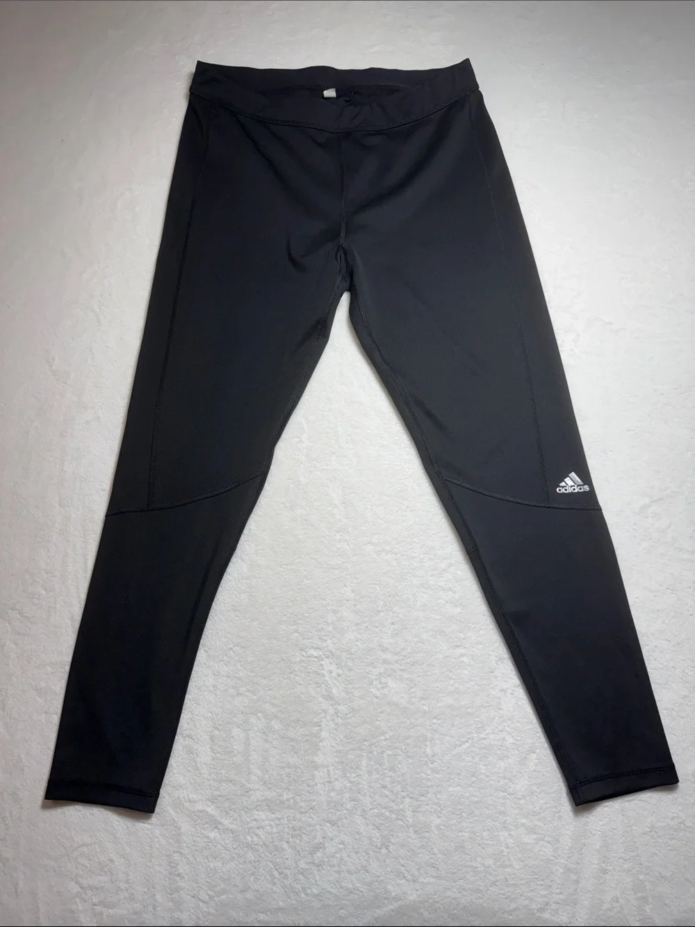 adidas Black Athletic Leggings with Silver Logo